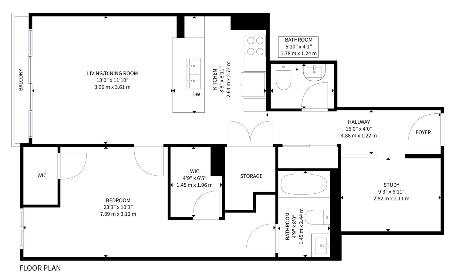 44 Bond Street West Unit 306 – Floor Plan 44 Bond Street West Unit 306 - Floor Plan