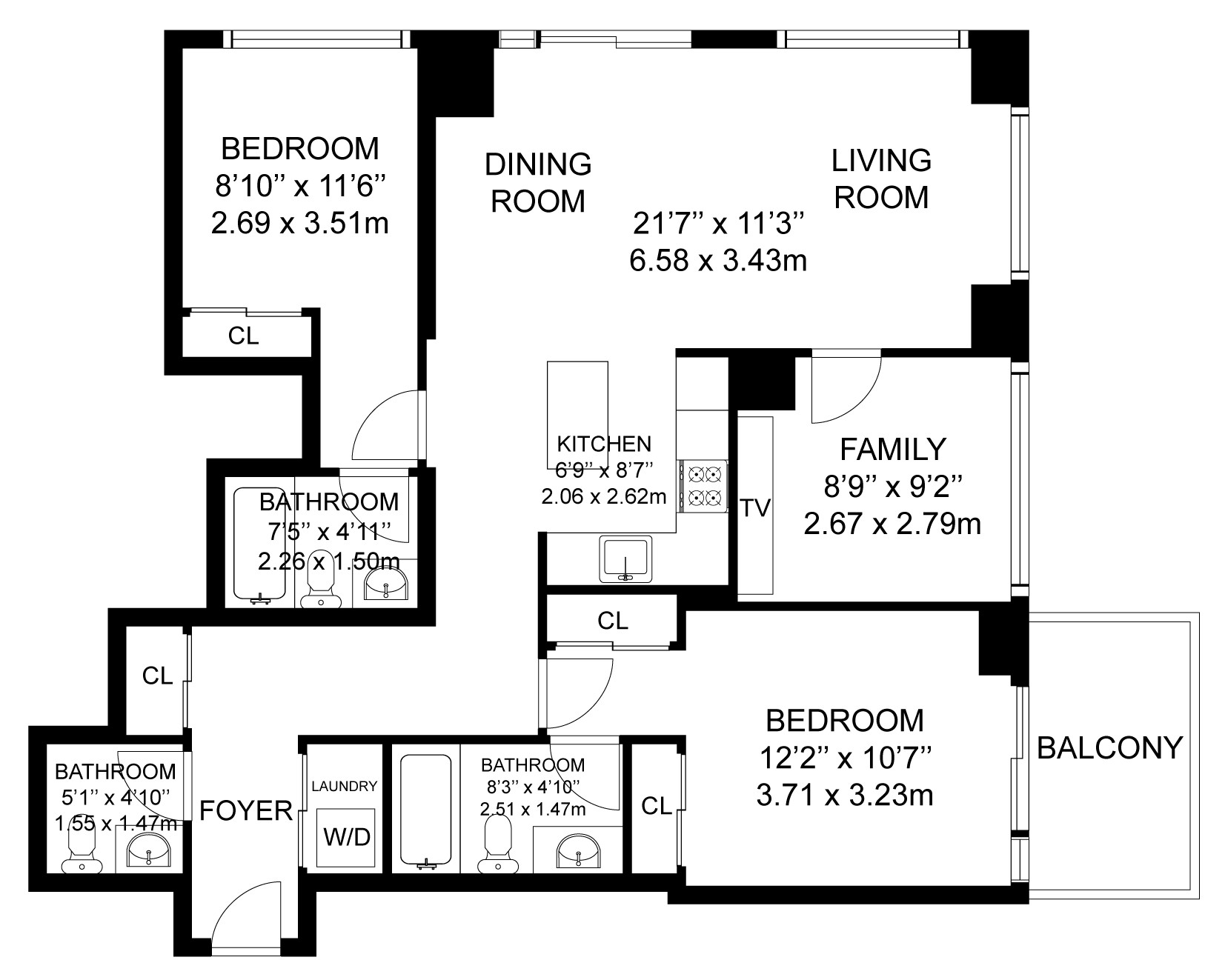 609 Avenue Road Unit 304 – Floor Plan 609 Avenue Road Unit 304 - Floor Plan